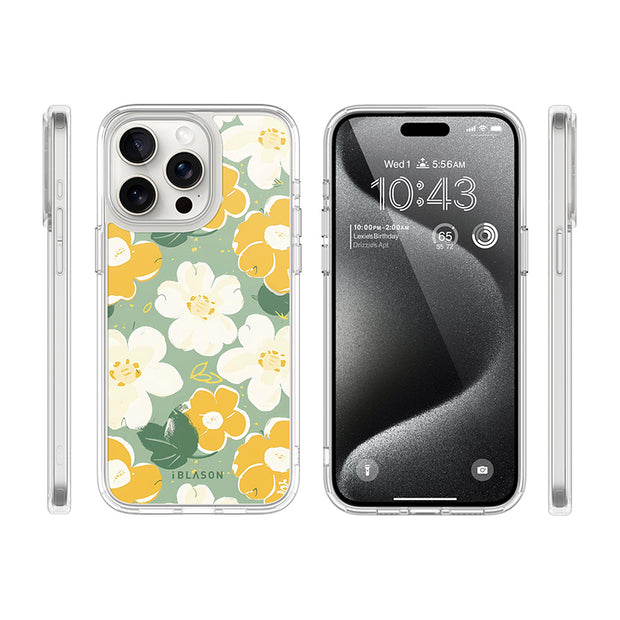 iPhone 15 Pro Halo MagSafe Cute Phone Case - Spring Blooms