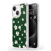 iPhone 14 Plus Halo Cute Phone Case - Green Daisies