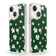 iPhone 14 Plus Halo Cute Phone Case - Green Daisies