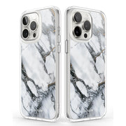 iPhone 14 Pro Max Halo MagSafe Cute Phone Case - White Marble