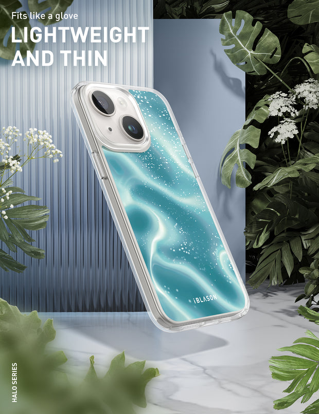 iPhone 14 Halo MagSafe Cute Phone Case - Blue Retro Waves