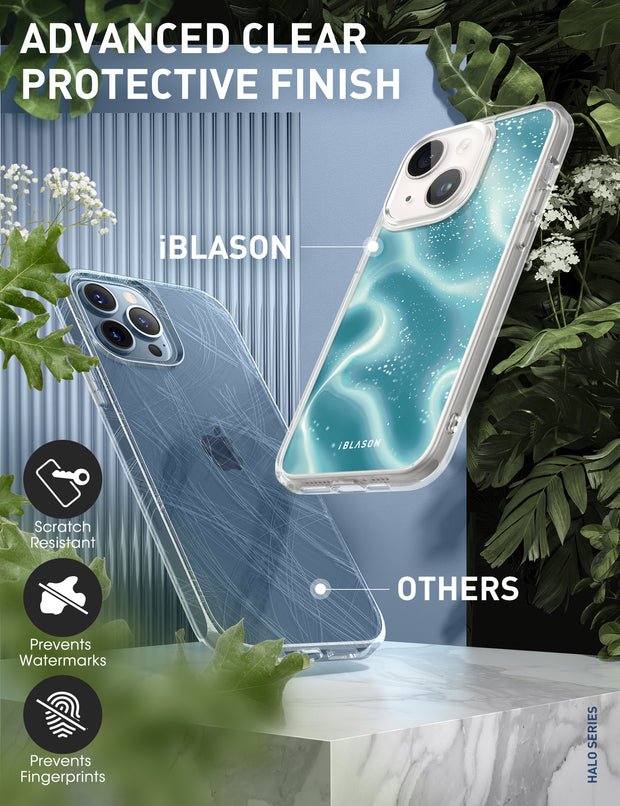 iPhone 14 Halo MagSafe Cute Phone Case - Blue Retro Waves