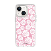 iPhone 14 Halo MagSafe Cute Phone Case - Pink/White Daisies