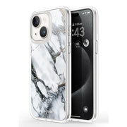 iPhone 14 Plus Halo MagSafe Cute Phone Case - White Marble