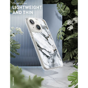 iPhone 14 Plus Halo MagSafe Cute Phone Case - White Marble