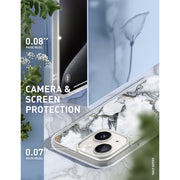 iPhone 14 Plus Halo MagSafe Cute Phone Case - White Marble