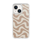 iPhone 14 Plus Halo MagSafe Cute Phone Case - Brown Retro Swirl