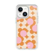 iPhone 14 Plus Halo MagSafe Cute Phone Case - Orange Retro Geometric