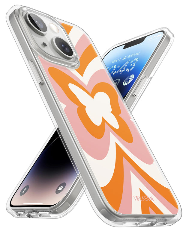 iPhone 14 Plus Halo MagSafe Cute Phone Case - Retro Butterfly