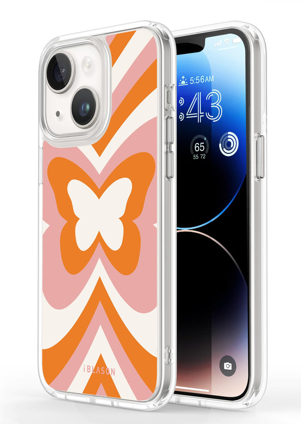 iPhone 14 Plus Halo MagSafe Cute Phone Case - Retro Butterfly