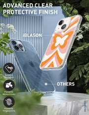 iPhone 14 Plus Halo MagSafe Cute Phone Case - Retro Butterfly