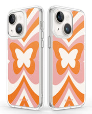 iPhone 14 Plus Halo MagSafe Cute Phone Case - Retro Butterfly