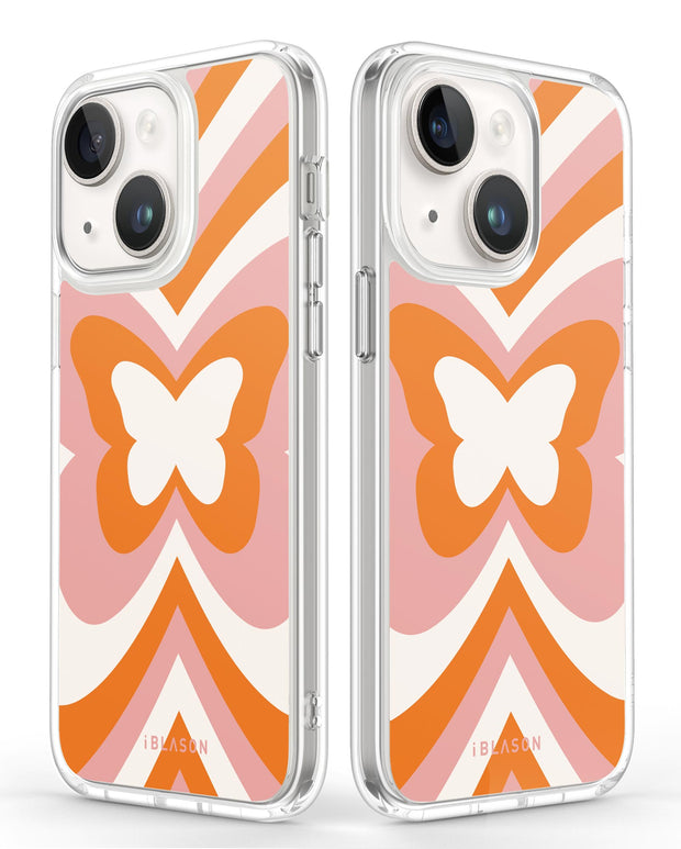 iPhone 14 Plus Halo MagSafe Cute Phone Case - Retro Butterfly