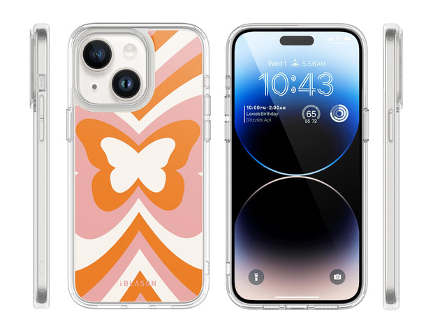 iPhone 14 Plus Halo MagSafe Cute Phone Case - Retro Butterfly