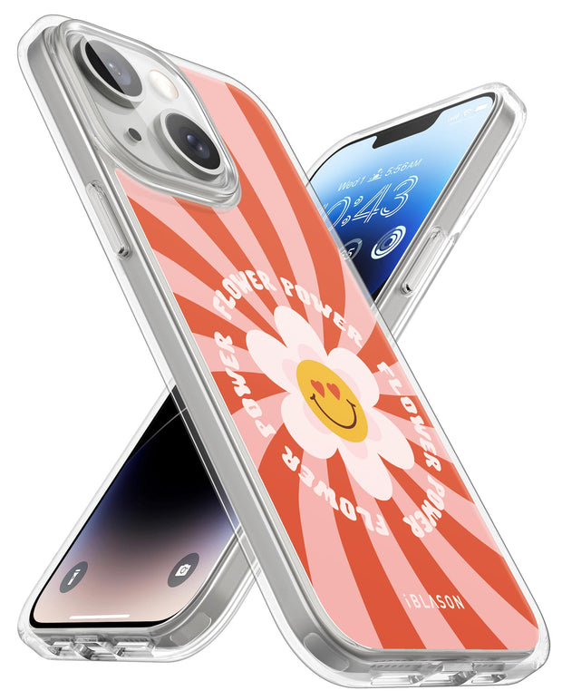 iPhone 14 Plus Halo MagSafe Cute Phone Case - Retro Flower Power