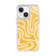 iPhone 14 Plus Halo MagSafe Cute Phone Case - Yellow Retro Swirl