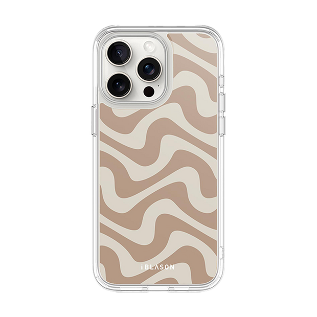 iPhone 14 Pro Halo MagSafe Cute Phone Case - Brown Retro Swirl