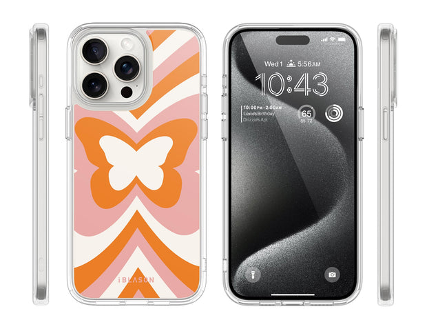 iPhone 14 Pro Halo MagSafe Cute Phone Case - Retro Butterfly