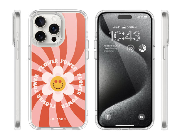 iPhone 14 Pro Halo MagSafe Cute Phone Case - Retro Flower Power