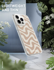 iPhone 14 Pro Max Halo MagSafe Cute Phone Case - Brown Retro Swirl