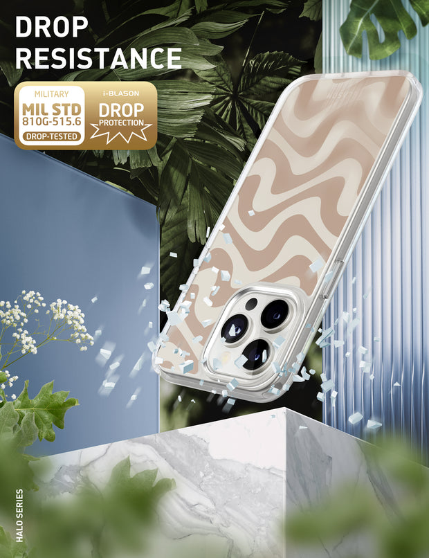iPhone 14 Pro Max Halo MagSafe Cute Phone Case - Brown Retro Swirl
