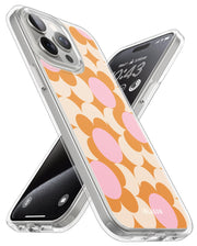 iPhone 14 Pro Max Halo MagSafe Cute Phone Case - Orange Retro Geometric