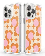 iPhone 14 Pro Max Halo MagSafe Cute Phone Case - Orange Retro Geometric