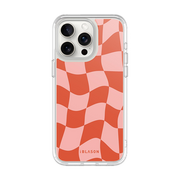 iPhone 14 Pro Max Halo MagSafe Cute Phone Case - Pink Retro Checkers