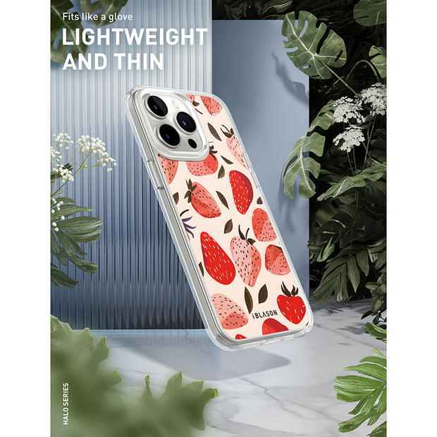 iPhone 14 Pro Max Halo MagSafe Cute Phone Case - Strawberries