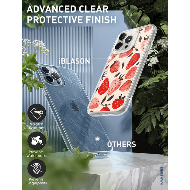 iPhone 14 Pro Max Halo MagSafe Cute Phone Case - Strawberries