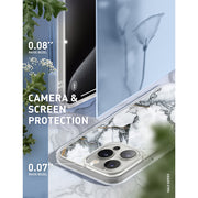 iPhone 15 Pro Max Halo MagSafe Cute Phone Case - White Marble