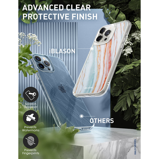 iPhone 15 Pro Max Halo MagSafe Cute Phone Case - Marble Rainbow