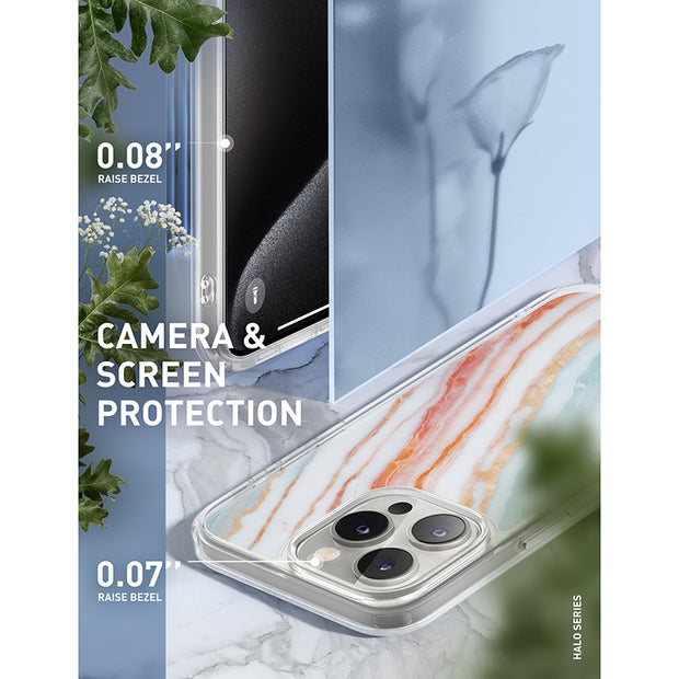 iPhone 15 Pro Max Halo MagSafe Cute Phone Case - Marble Rainbow