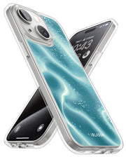 iPhone 15 Halo MagSafe Cute Phone Case - Blue Retro Waves