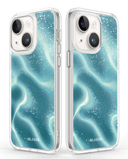 iPhone 15 Halo MagSafe Cute Phone Case - Blue Retro Waves