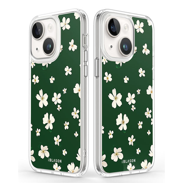iPhone 15 Halo MagSafe Cute Phone Case - Green Daisies