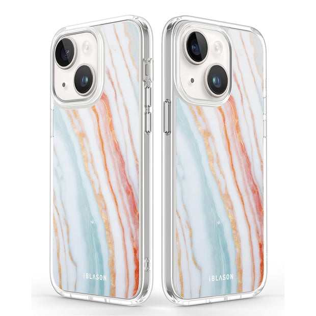 iPhone 15 Halo MagSafe Cute Phone Case - Marble Rainbow