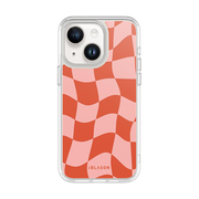 iPhone 15 Halo MagSafe Cute Phone Case - Pink Retro Checkers