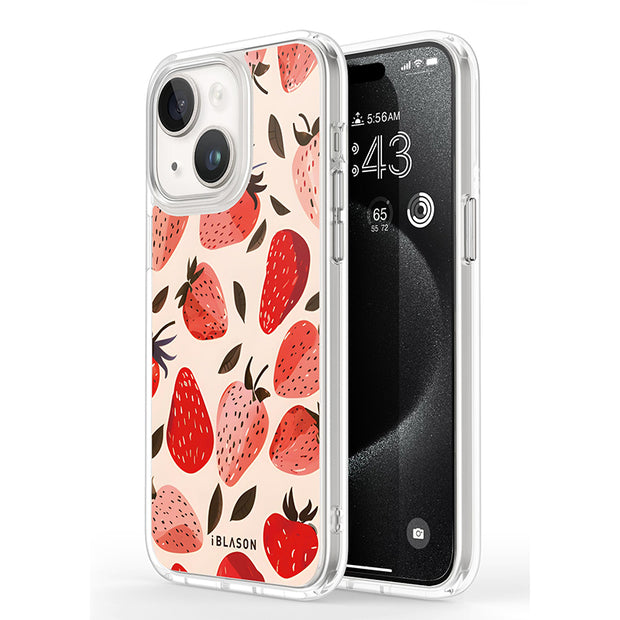 iPhone 15 Halo MagSafe Cute Phone Case - Strawberries