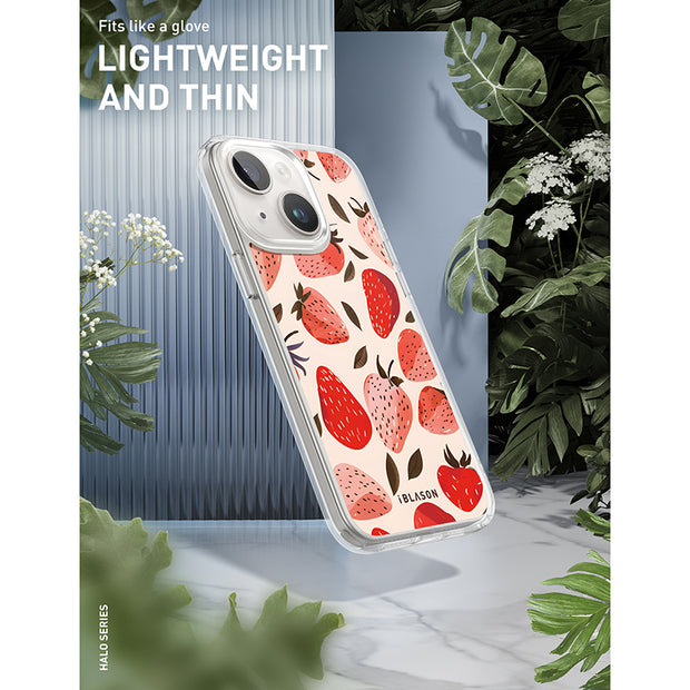 iPhone 15 Halo MagSafe Cute Phone Case - Strawberries