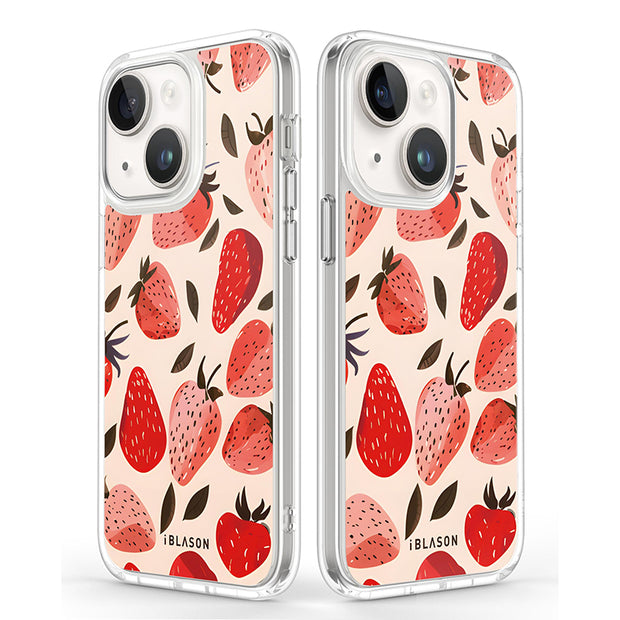 iPhone 15 Halo MagSafe Cute Phone Case - Strawberries