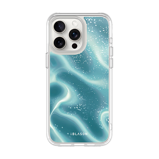 iPhone 15 Pro Halo MagSafe Cute Phone Case - Blue Retro Waves