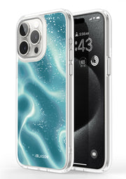 iPhone 15 Pro Halo MagSafe Cute Phone Case - Blue Retro Waves