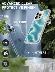 iPhone 15 Pro Halo MagSafe Cute Phone Case - Blue Retro Waves