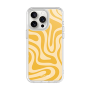 iPhone 15 Pro Halo MagSafe Cute Phone Case - Yellow Retro Swirl