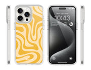 iPhone 15 Pro Halo MagSafe Cute Phone Case - Yellow Retro Swirl