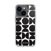 iPhone 15 Plus Halo MagSafe Cute Phone Case - Black Retro Geometric