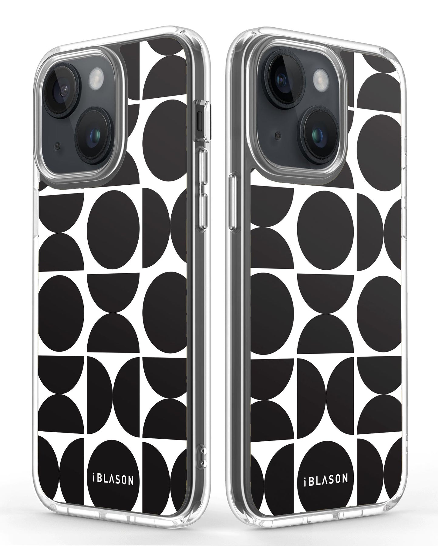 Halo MagSafe Cute Phone Case - Black Retro Geometric