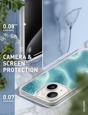 iPhone 15 Plus Halo MagSafe Cute Phone Case - Blue Retro Waves