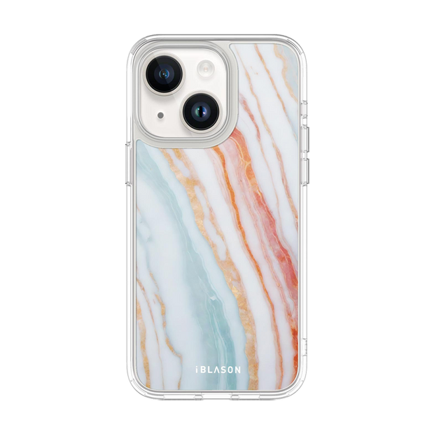 iPhone 15 Plus Halo MagSafe Cute Phone Case - Marble Rainbow